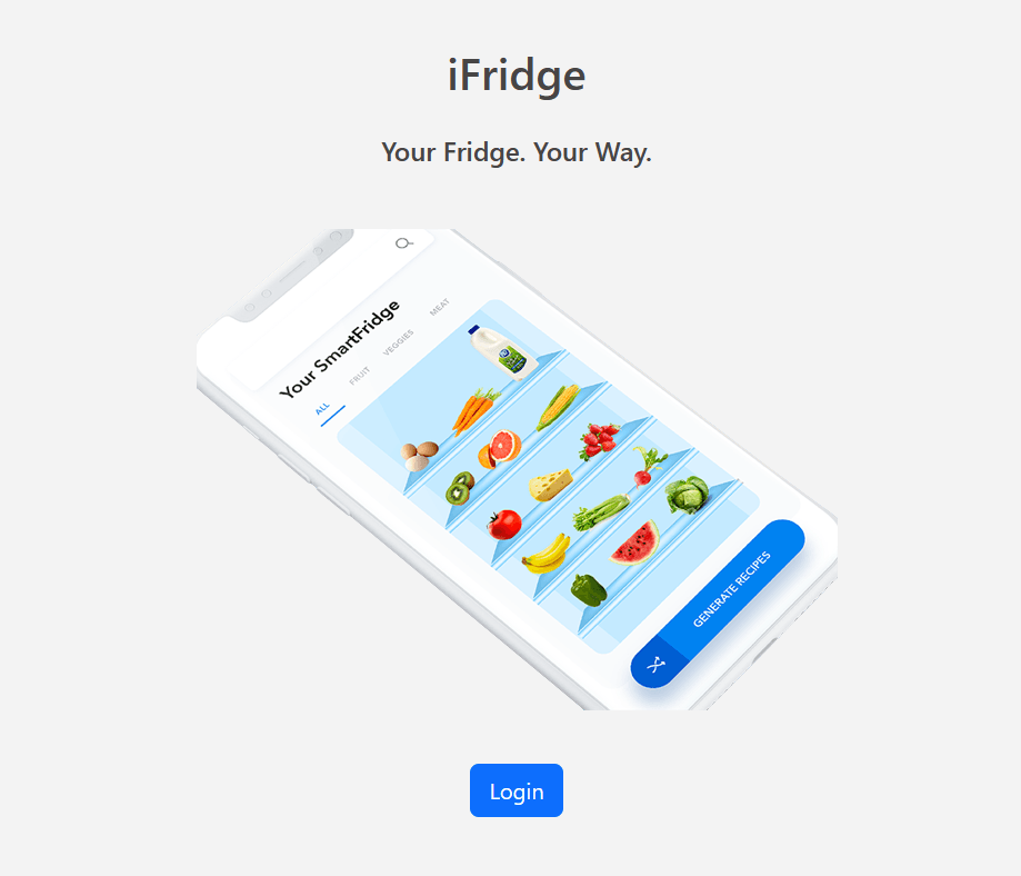 iFridge Landing Page